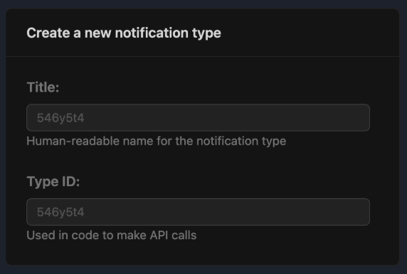 Notification Configuration Title